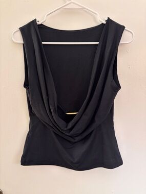 Abercrombie Sleeveless Black Drape-Back Women’s Top